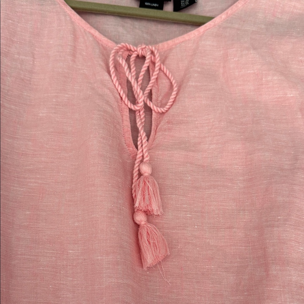 Tahari Pink Linen Women's Top - Picture 3 of 7